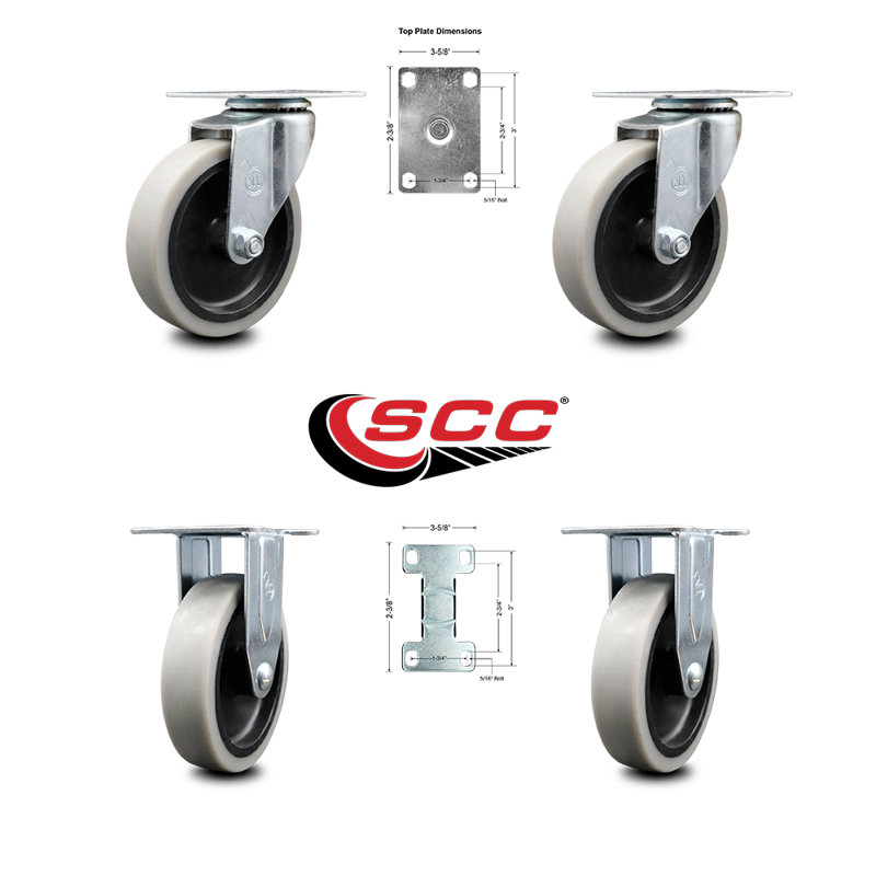 7734L1 FG7734L10000 7734L2 FG7734L20000 Rubbermaid Replacement Caster Set/RUB-SCC-05S410-TPRS-2-R-2