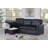Jardin 84"W Black Vegan Leather Modern Reversible Sleeper Sectional Sofa With Storage Chaise-1317650927