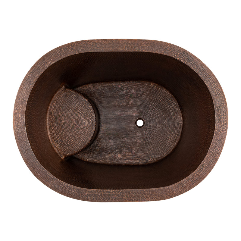 48" Hammered Copper Oval Japanese Soaking Tub