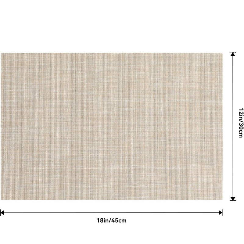 Ensemble de 4 napperons en PVC tissé résistant à la chaleur et antidérapant, Beige