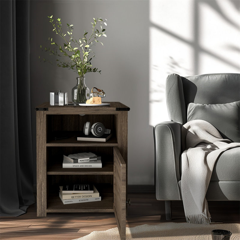 Table de chevet Gracie Oaks, Gris