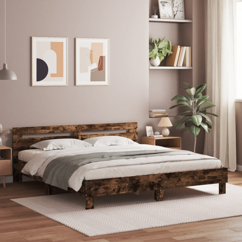 Nylene Bed, Super King ( 180 x 200 cm), Smoked Oak