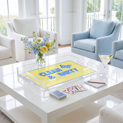 Clean And Dirty Acrylic Rectangle Decorative Tray
