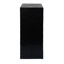 Table d'appoint carrée à colonnes, noire, style rétro naturel, mélange de matériaux, 37 cm x 37 cm, différentes hauteurs pour un style et une présentation modulables.