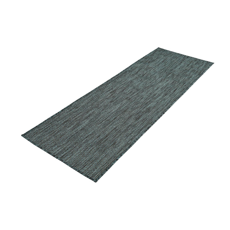 Sevim Teal Indoor / Outdoor Area Rug, Runner 2'7" x 12'