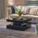 Charvez Solid Coffee Table with 16 Colors LED Lights, 78 x 78 cm
