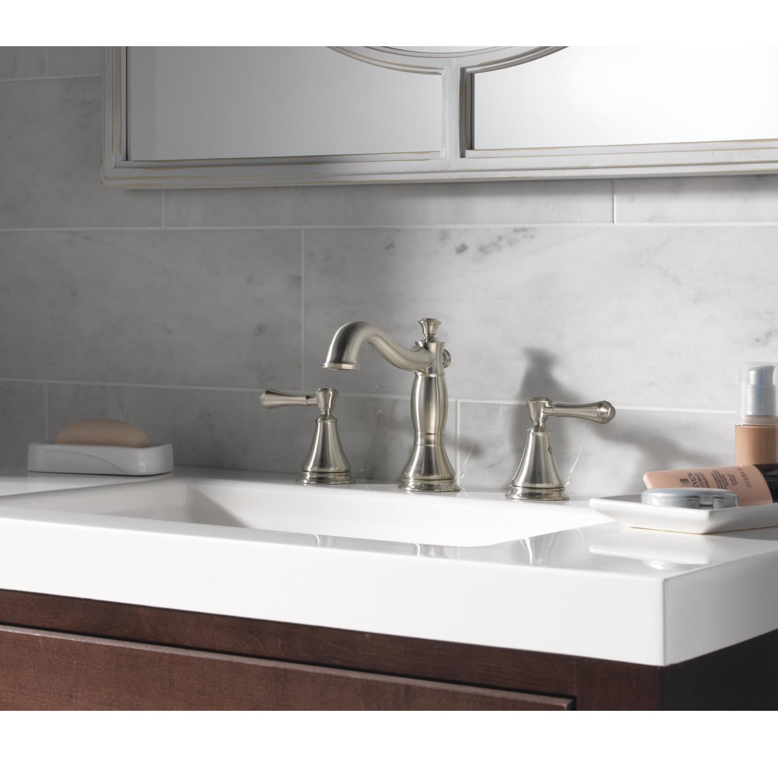 Cassidy™ Widespread Bathroom Faucet with Drain, Brilliance Stainless