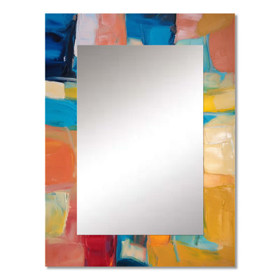Vibrant Cubist Colourfields - Abstract Collages Decorative Mirror, Modern Wall Mirror, Printed Metal Art