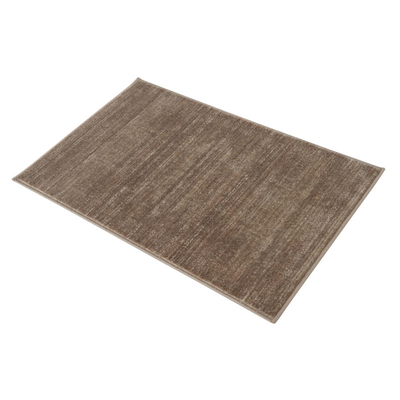 Tapis uni / rayé brun-ivoire Aimeeleigh, Rectangle 2 pi x 3 pi 1 po