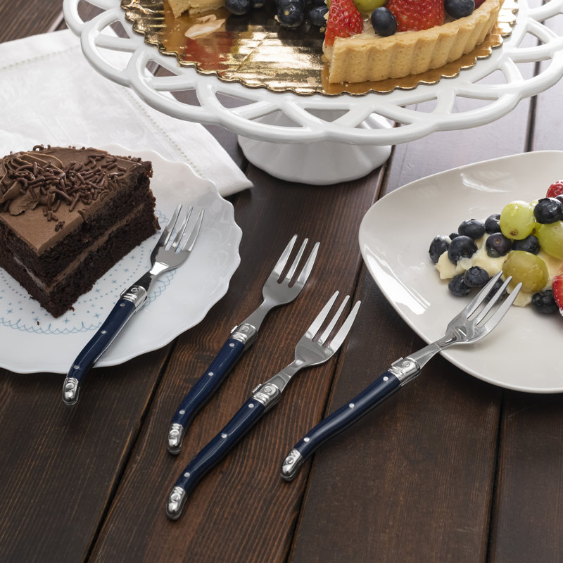 French Home Laguiole Cake Forks, Set Of 4, Navy