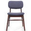 Chaises de salle à manger rembourrées 2 pièces Mid Century en noyer et gris anthracite, pieds évasés, assemblage facile, chaises idéales pour les espaces de vie, + structure, look rétro chic, plusieurs pièces adaptées
