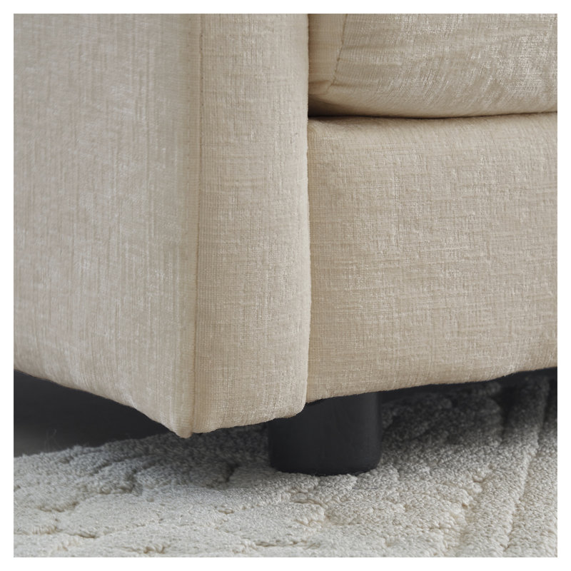 Canapé modulaire en chenille 4 pièces, causeuse 2 places avec 2 repose-pieds, canapé-lit rembourré