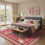 Tapis rose à imprimé léopard Alinda-1317743972-1324545661