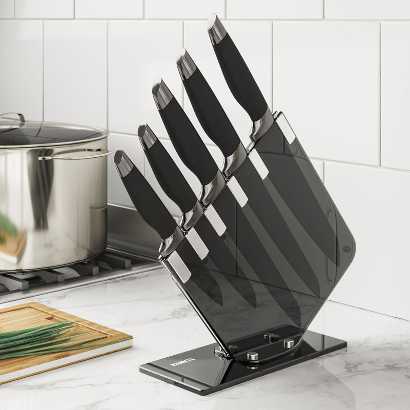 Tower Damascus 6 Piece Stainless Steel Knife Block Set