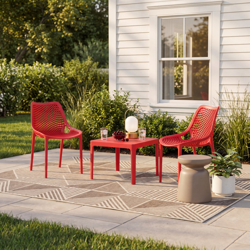 Farrah 2 Person Seating Set, Red