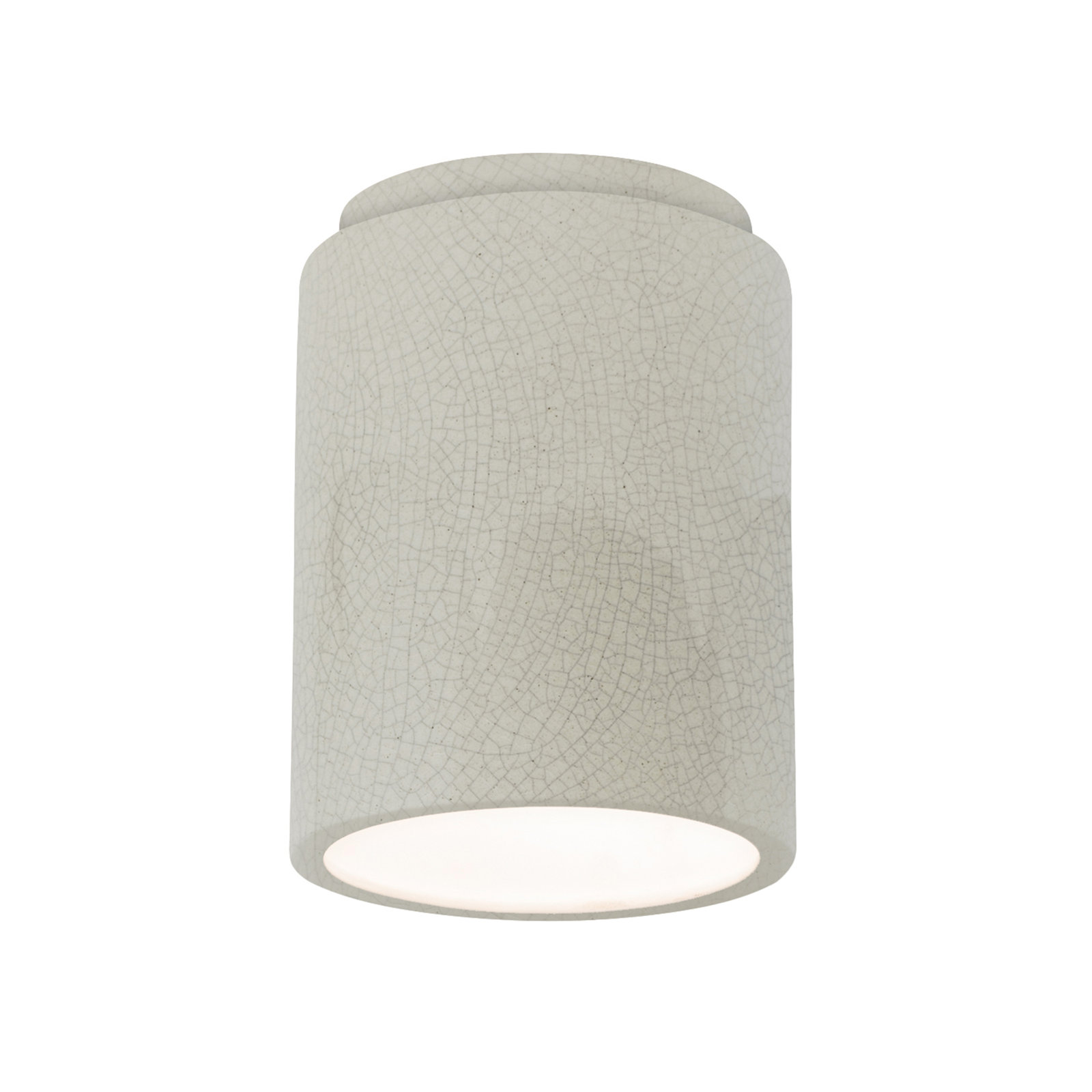 Sumatra Single Light Ceramic Flush Mount, White Crackle, Incandescent (Not Included)