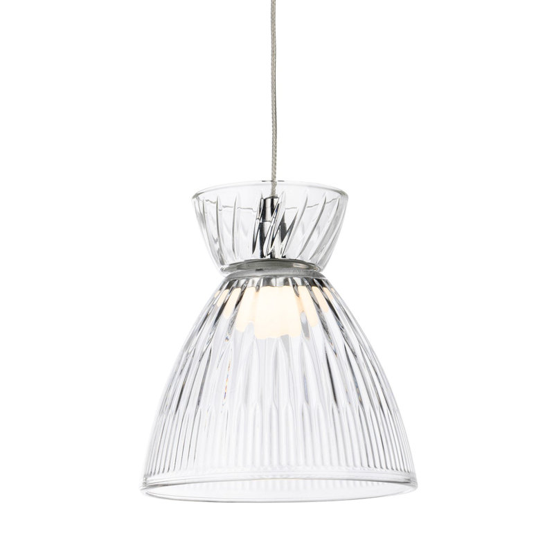 1 - Light Chrome LED Dome Pendant, Transparent