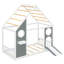 Lit simple avec glissade, bande lumineuse en forme de boule, lit plateforme en bois avec façade, panneau d'ameublement amusant-133474716
