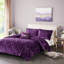 Édredon en velours de luxe pour lit simple / simple TG, en mauve, avec édredon, taies décoratives et coussins décoratifs