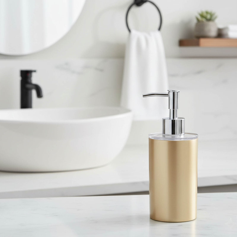 Golden Bathroom Accessory Set