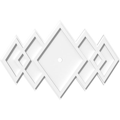 Médaillon de plafond contemporain en PVC de qualité architecturale l 26 po x H 17 3/8 po x P 1 po x P 8 po x P 1 po