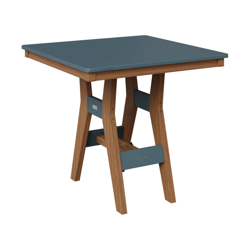 Harbor Outdoor Square Dining Table, Antique Mahogany, Slate, 30.37" H x 33" W x 33" D