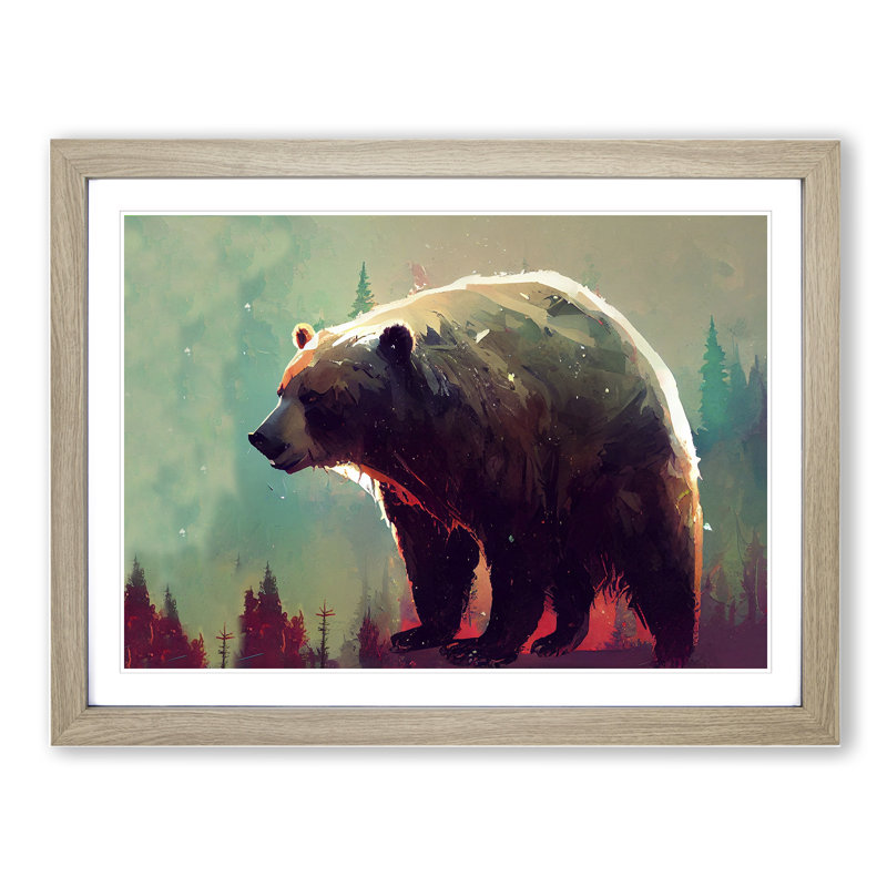 Bear - Framed Print, Oak