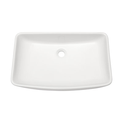24"L x 15"W White Ceramic Rectangular Vessel Bathroom Drop-in Vanity Sink