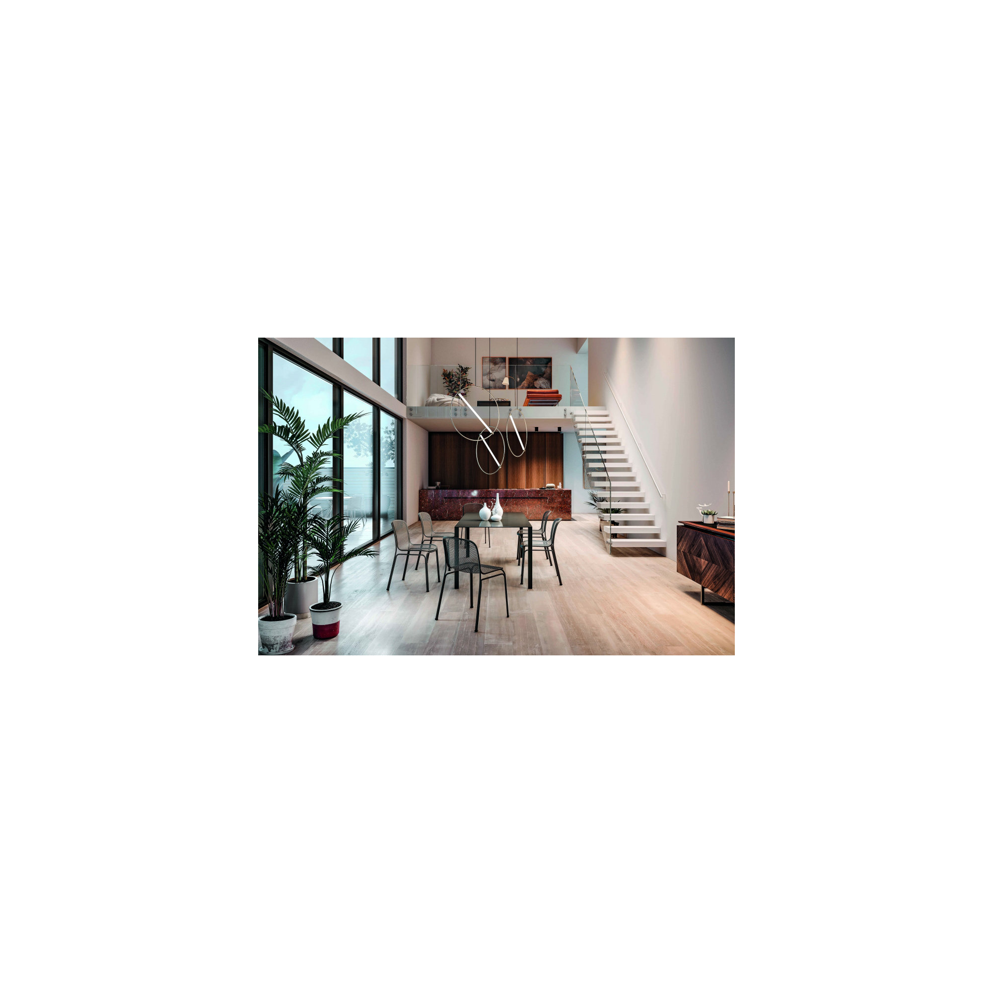 Villa Patio Dining Side Chair, Black