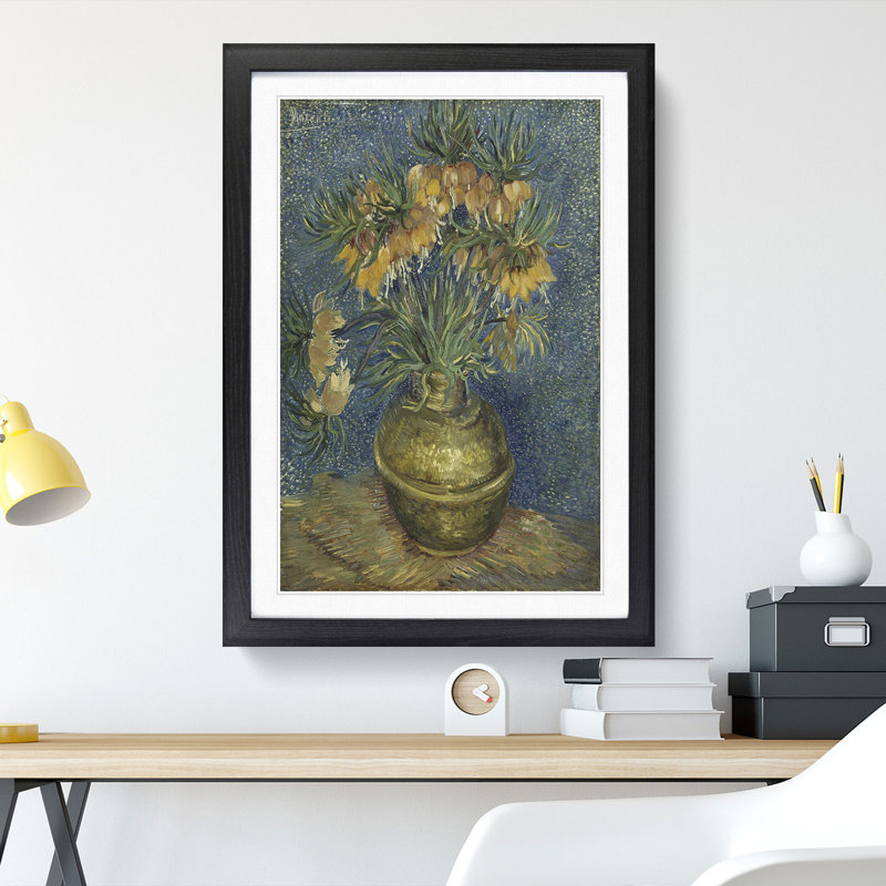 Imperial Fritillaries by Vincent Van Gogh - Picture Frame Painting, Black Framed, 48cm H x 36cm W x 2cm D