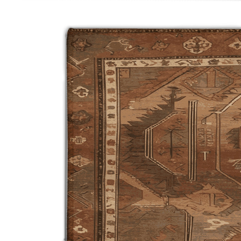 Tapis turc intérieur et extérieur brun, Rectangulaire 8 pi x 10 pi
