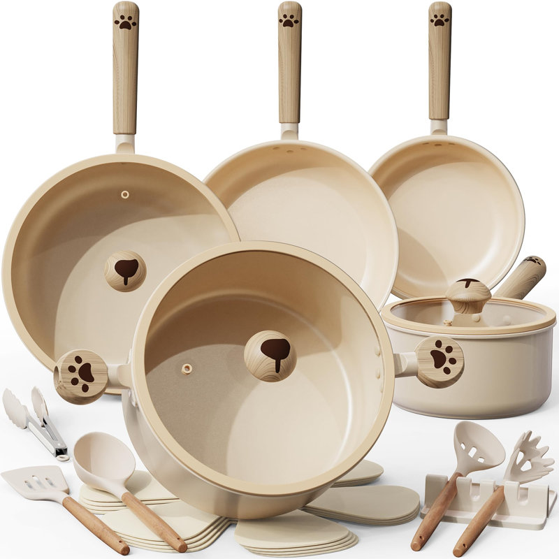 Ensemble de 18 casseroles et poêles antiadhésives en céramique