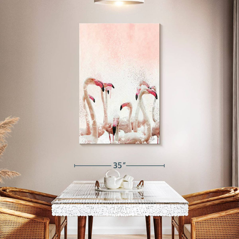 Flamant rose, H 48 po x l 32 po