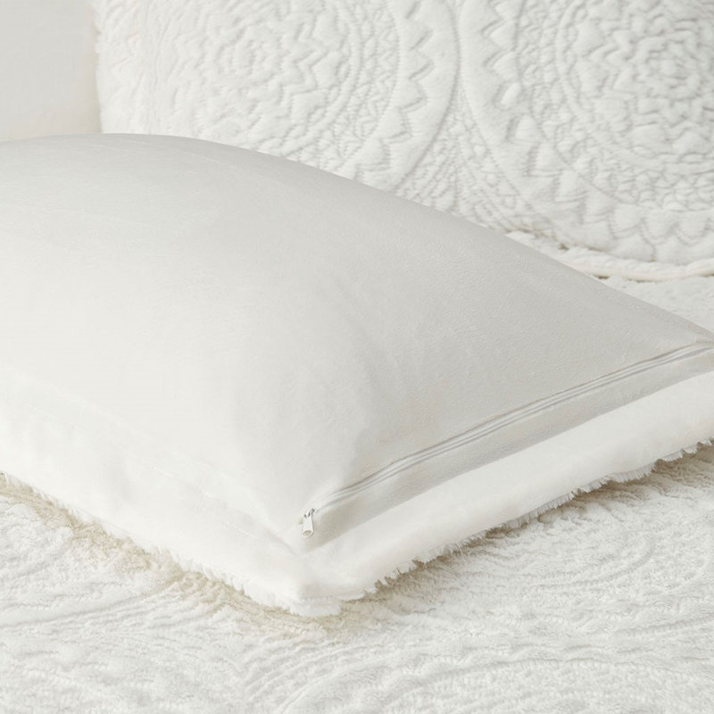 Ensemble d'édredon en polyester , Édredon pour lit simple + 1 taie décorative stan, Ivoire