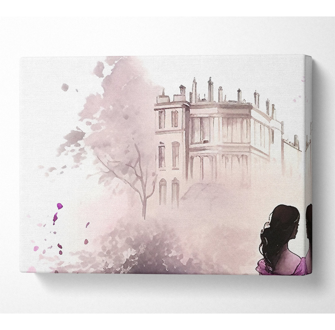 Romance Castle Aquarell - Leinwanddrucke im Wrapped Format