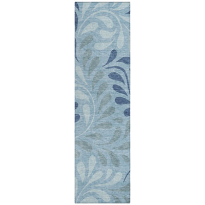 Machine Washable Indoor/Outdoor Chantille ACN2411 Botanical Rug