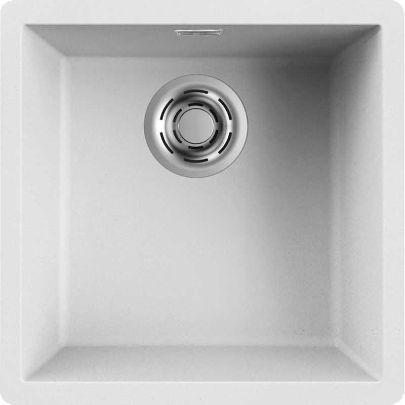 Multa Single Bowl Undermount Kitchen Sink, White