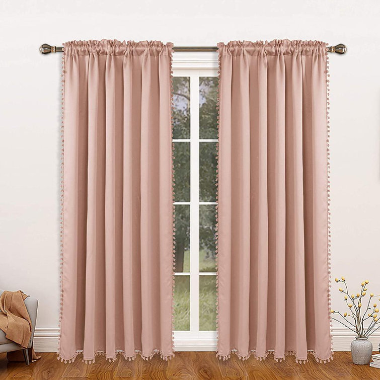 Arees Solid Color Blackout Thermal Rod Pocket Curtain Panels