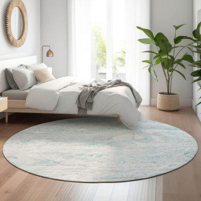 Premium Machine Washable Cerrito Teal Rug