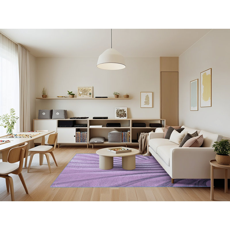 Tapis mauve en laine, Rectangle 7 pi x 9 pi