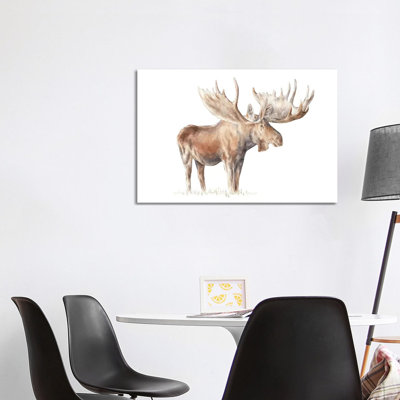 Moose 1 Piece Wrapped Canvas Painting