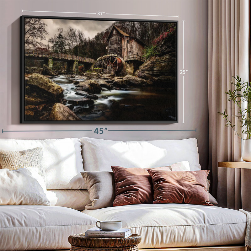 «Grist Mill At Babcock Park, reproduction sur toile», H 29 po x l 43 po