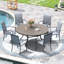 Ensemble de salle à manger de patio 6 personnes avec chaises empilables en polyester enduit de PVC-705722282