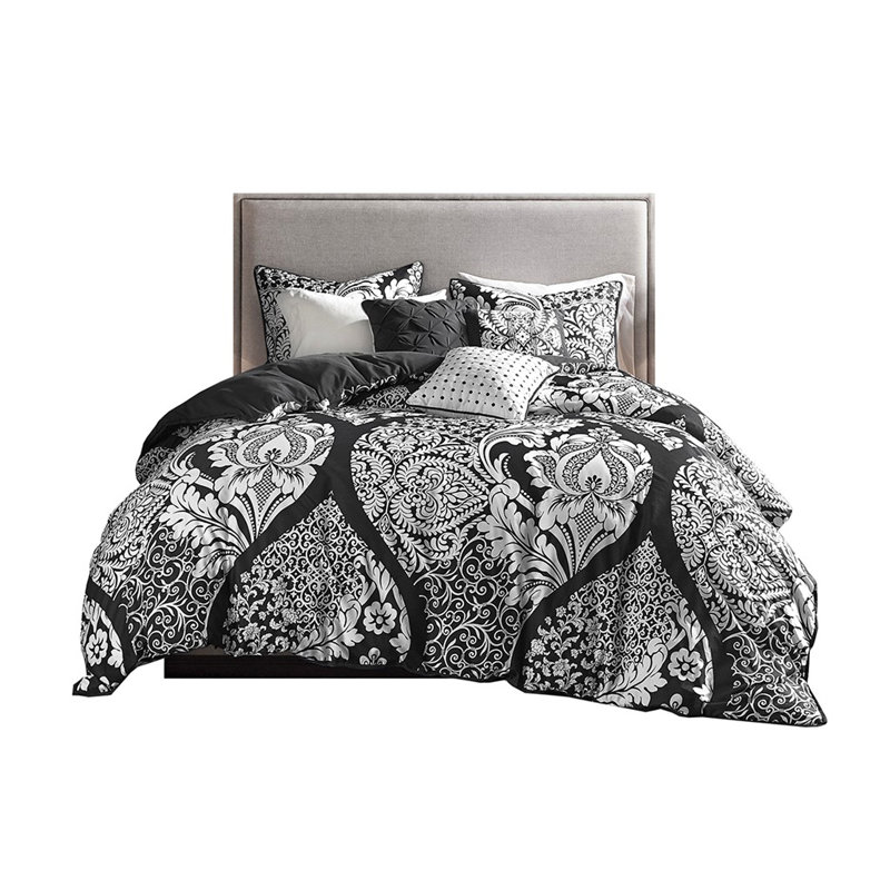 Ensemble de housse de couette 6 pièces, Housse de couette pour très grand lit et 5 pièce, Noir