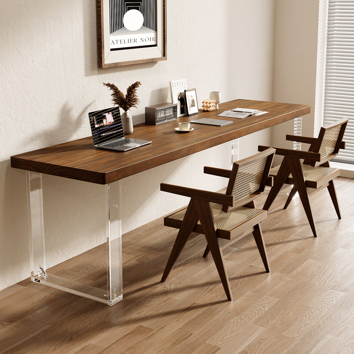 Wooden desk and chair hot sale set