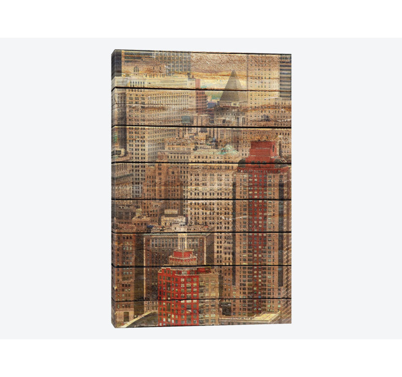 «Downtown New York», impression sur toile tendue, H 60 po x l 40po x P 1,5 po, Toile tendue, Pas de tapis