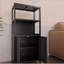 Bamboo storage cabinet, separate bathroom cabinet with 2 doors, floor cabinet organizer for living room, kitchen