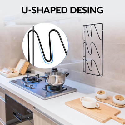 Ensemble de 2 pots de rangement pour casseroles et poêles à 6 niveaux pour porte d'armoire
