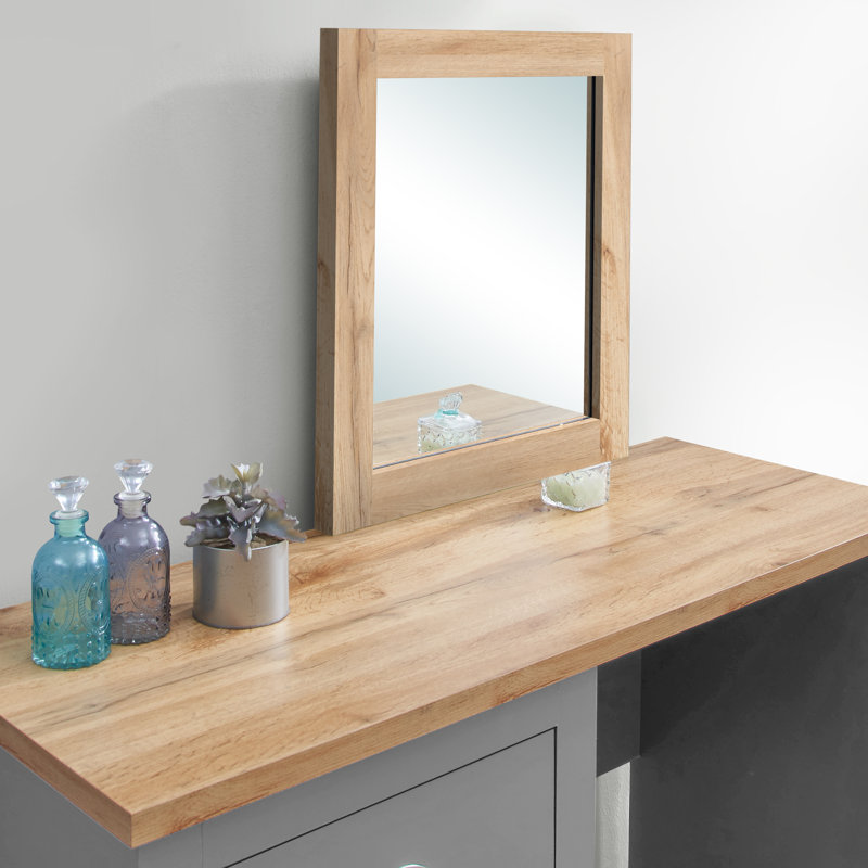 Aquitaine Dressing Table with Mirror, Grey