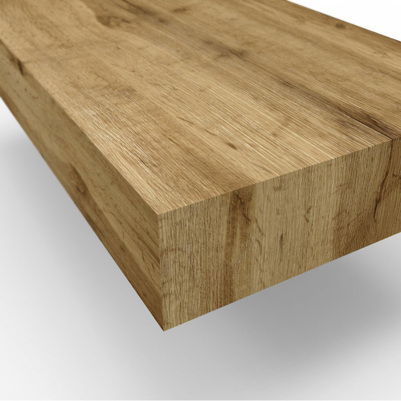 Evilynn Floating Shelf, Honey Oak/White